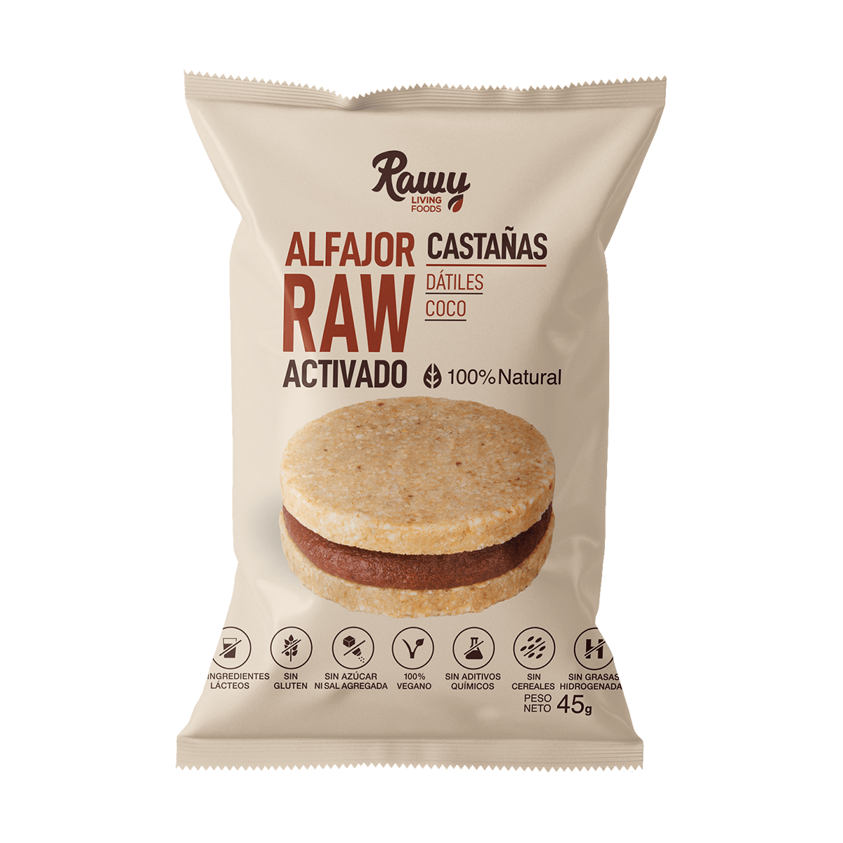 Alfajor Raw Activado de Castañas x12